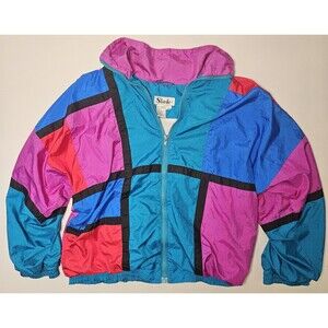 80’s Vintage Slade Color block Windbreaker Jacket Large